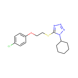 Clc1ccc(OCCSc2nnnn2C2CCCCC2)cc1 ZINC000002125313