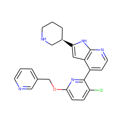 Clc1ccc(OCc2cccnc2)nc1-c1ccnc2[nH]c([C@@H]3CCCNC3)cc12 ZINC000226053048