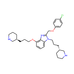 Clc1ccc(OCc2nc3c(OCCC[C@@H]4CCCNC4)cccc3n2CCC[C@H]2CCCNC2)cc1 ZINC000013780316