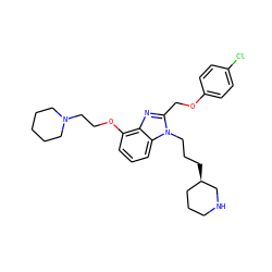 Clc1ccc(OCc2nc3c(OCCN4CCCCC4)cccc3n2CCC[C@@H]2CCCNC2)cc1 ZINC000013780298