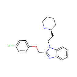 Clc1ccc(OCc2nc3ccccc3n2CC[C@@H]2CCCCN2)cc1 ZINC000013780280