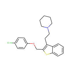 Clc1ccc(OCc2sc3ccccc3c2CCN2CCCCC2)cc1 ZINC000027526900