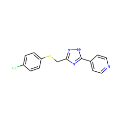 Clc1ccc(SCc2n[nH]c(-c3ccncc3)n2)cc1 ZINC000006472476