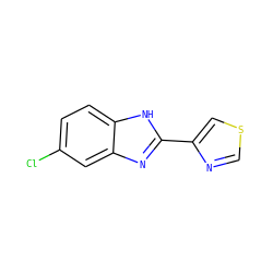 Clc1ccc2[nH]c(-c3cscn3)nc2c1 ZINC000013679487