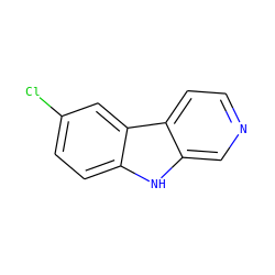 Clc1ccc2[nH]c3cnccc3c2c1 ZINC000013535819