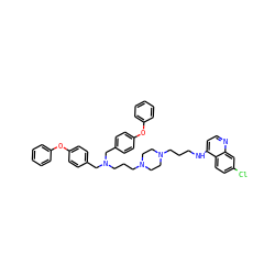 Clc1ccc2c(NCCCN3CCN(CCCN(Cc4ccc(Oc5ccccc5)cc4)Cc4ccc(Oc5ccccc5)cc4)CC3)ccnc2c1 ZINC000027639641