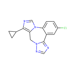 Clc1ccc2c(c1)-c1ncnn1Cc1c(C3CC3)ncn1-2 ZINC000049019069
