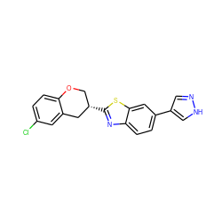 Clc1ccc2c(c1)C[C@@H](c1nc3ccc(-c4cn[nH]c4)cc3s1)CO2 ZINC000049032936