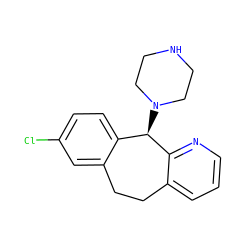 Clc1ccc2c(c1)CCc1cccnc1[C@@H]2N1CCNCC1 ZINC000022862791