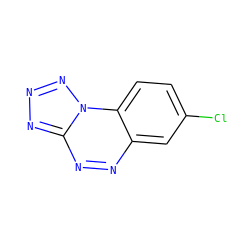 Clc1ccc2c(c1)nnc1nnnn12 ZINC000001038968