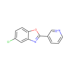 Clc1ccc2oc(-c3cccnc3)nc2c1 ZINC000000801234