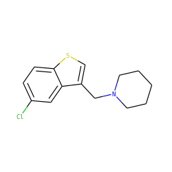 Clc1ccc2scc(CN3CCCCC3)c2c1 ZINC000000338791