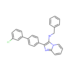Clc1cccc(-c2ccc(-c3nc4ccccn4c3NCc3ccccc3)cc2)c1 ZINC000061959598