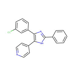 Clc1cccc(-c2nc(-c3ccccc3)[nH]c2-c2ccncc2)c1 ZINC000008536634