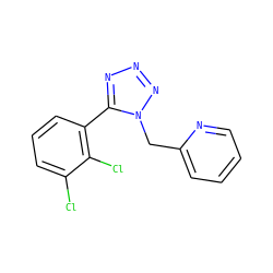 Clc1cccc(-c2nnnn2Cc2ccccn2)c1Cl ZINC000038266872