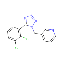 Clc1cccc(-c2nnnn2Cc2cccnc2)c1Cl ZINC000035636067