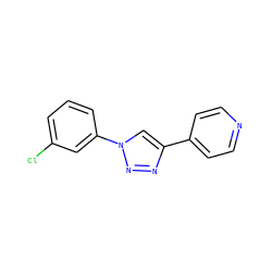 Clc1cccc(-n2cc(-c3ccncc3)nn2)c1 ZINC000073220517