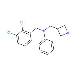 Clc1cccc(CN(CC2CNC2)c2ccccc2)c1Cl ZINC000299826924