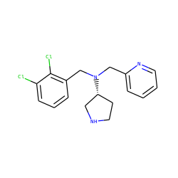 Clc1cccc(CN(Cc2ccccn2)[C@@H]2CCNC2)c1Cl ZINC000028948793
