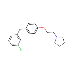 Clc1cccc(Cc2ccc(OCCN3CCCC3)cc2)c1 ZINC000013805432