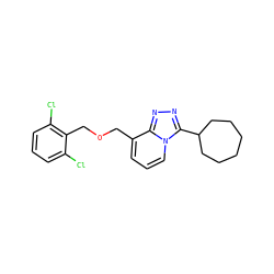 Clc1cccc(Cl)c1COCc1cccn2c(C3CCCCCC3)nnc12 ZINC000034808869