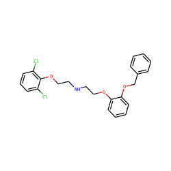 Clc1cccc(Cl)c1OCCNCCOc1ccccc1OCc1ccccc1 ZINC000064448958