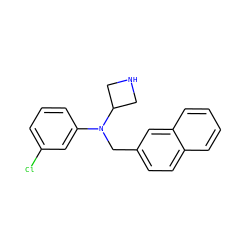 Clc1cccc(N(Cc2ccc3ccccc3c2)C2CNC2)c1 ZINC000299829142