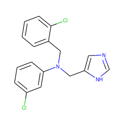 Clc1cccc(N(Cc2cnc[nH]2)Cc2ccccc2Cl)c1 ZINC000096177480