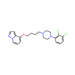 Clc1cccc(N2CCN(CCCCOc3cccn4nccc34)CC2)c1Cl ZINC000149900649