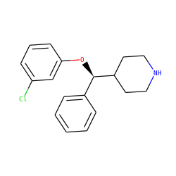 Clc1cccc(O[C@H](c2ccccc2)C2CCNCC2)c1 ZINC000013530860
