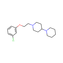 Clc1cccc(OCCN2CCC(N3CCCCC3)CC2)c1 ZINC000040860726