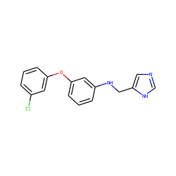 Clc1cccc(Oc2cccc(NCc3cnc[nH]3)c2)c1 ZINC000096177531