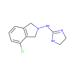 Clc1cccc2c1CN(NC1=NCCN1)C2 ZINC000006093764