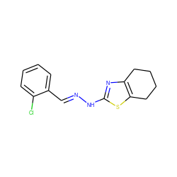 Clc1ccccc1/C=N/Nc1nc2c(s1)CCCC2 ZINC000004419804