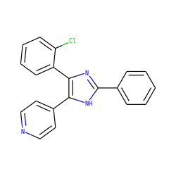 Clc1ccccc1-c1nc(-c2ccccc2)[nH]c1-c1ccncc1 ZINC000004617910