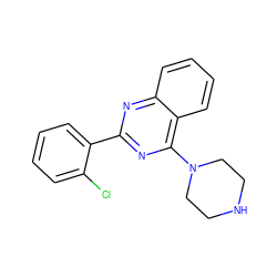Clc1ccccc1-c1nc(N2CCNCC2)c2ccccc2n1 ZINC000004267242