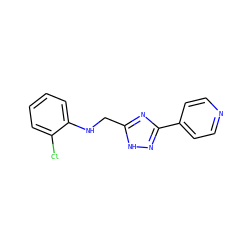 Clc1ccccc1NCc1nc(-c2ccncc2)n[nH]1 ZINC000219034813