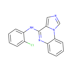 Clc1ccccc1Nc1nc2ccccc2n2cncc12 ZINC000013441475