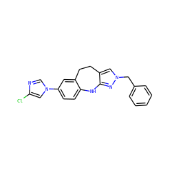 Clc1cn(-c2ccc3c(c2)CCc2cn(Cc4ccccc4)nc2N3)cn1 ZINC000653710252