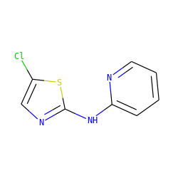 Clc1cnc(Nc2ccccn2)s1 ZINC000014945028
