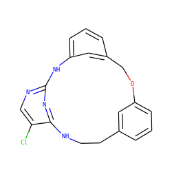 Clc1cnc2nc1NCCc1cccc(c1)OCc1cccc(c1)N2 ZINC000142437269