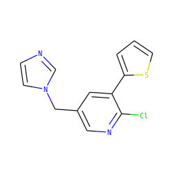 Clc1ncc(Cn2ccnc2)cc1-c1cccs1 ZINC000084632265