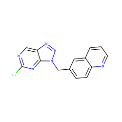 Clc1ncc2nnn(Cc3ccc4ncccc4c3)c2n1 ZINC000139777927