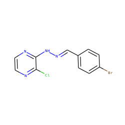 Clc1nccnc1N/N=C/c1ccc(Br)cc1 ZINC000004947204