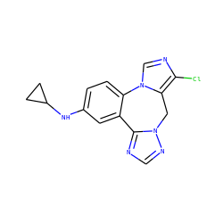 Clc1ncn2c1Cn1ncnc1-c1cc(NC3CC3)ccc1-2 ZINC000035905863