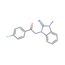 Cn1c(=N)n(CC(=O)c2ccc(Cl)cc2)c2ccccc21 ZINC000019707717