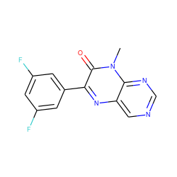 Cn1c(=O)c(-c2cc(F)cc(F)c2)nc2cncnc21 ZINC000004238835