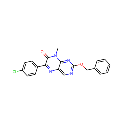 Cn1c(=O)c(-c2ccc(Cl)cc2)nc2cnc(OCc3ccccc3)nc21 ZINC000004239126