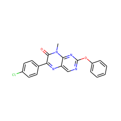 Cn1c(=O)c(-c2ccc(Cl)cc2)nc2cnc(Oc3ccccc3)nc21 ZINC000004238329