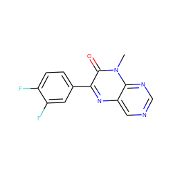 Cn1c(=O)c(-c2ccc(F)c(F)c2)nc2cncnc21 ZINC000004238574